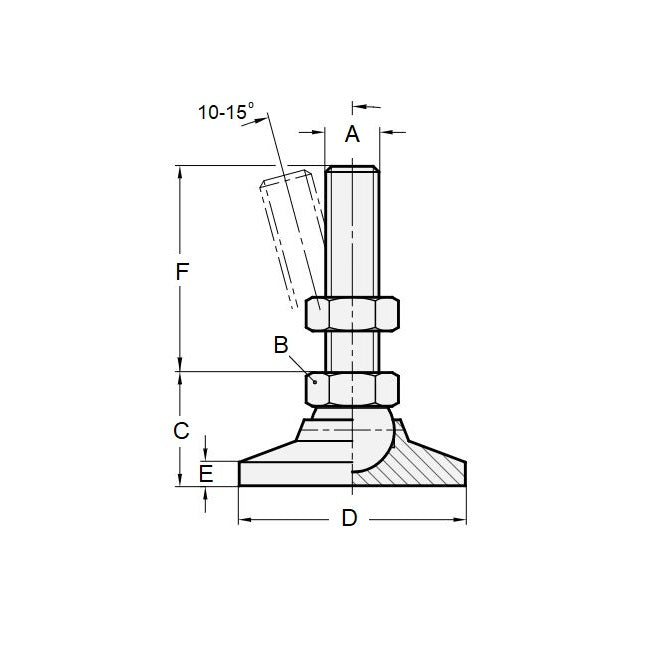 1056395 | MSM-048F-051-CGCRP --- Levelling Studded Mounts - 10-32 UNF -4.76mm- 19.1x16.7 mm - Steel