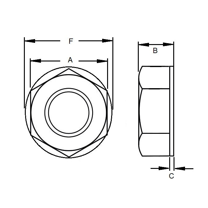 1042372 | NT022C-HXT-W-NY (20 Pcs) --- Hexagonal Nuts - 2-56 UNC -2.18mm- 3.56x4.57 mm - Nylon (Zytel 101)
