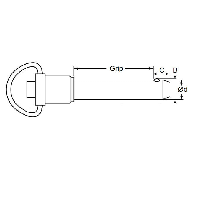 1087976 | BLP-095-0127-MHR-S4 (26 Pcs) --- Ball Lock Pins - 9.53x12.7 mm - 304 Stainless Steel