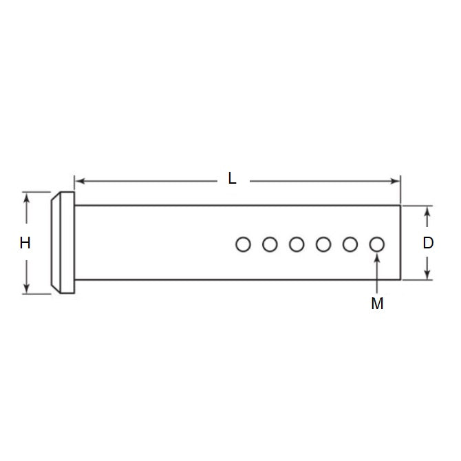 1072847 | CLP-064-0762-P-AD --- Clevis Adjustable Pin Locking Pins - 6.35x32x76.2 mm - Carbon Steel