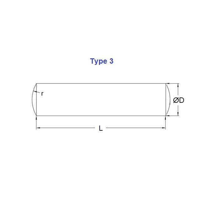 1039177 | DP015-012-316-3 (50 Pcs) --- Dowel Pins - 1.5x12x12.46 mm - Stainless Steel 316 (Similar to A4, 18-10)