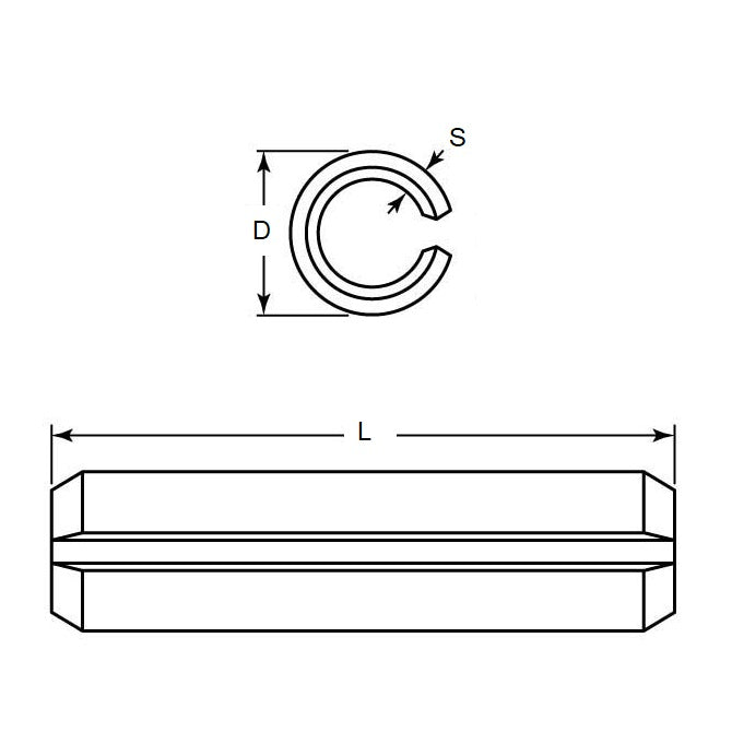1035774 | RP010-0040-C (25 Pcs) --- Roll Pins - 1x4x1.1 mm - Carbon Steel - Hardened Black Oxide Finish