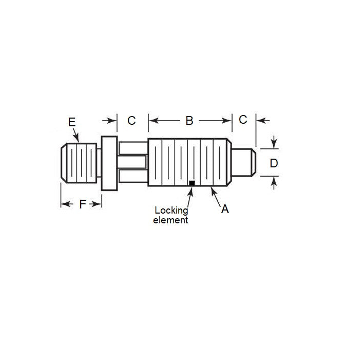 1060884 | PLST-048F-103-TASL-007 (125 Pcs) --- Spring Threaded Adapter Plungers - 10-32 UNF -4.76mm- 10.3 mm - 2.2 N - Stainless Steel