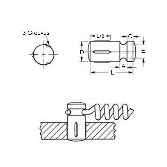 1048346 | SPP-032-19 (10 Pcs) --- Spring Posts - 3.175x19.05x1.626 mm - Steel