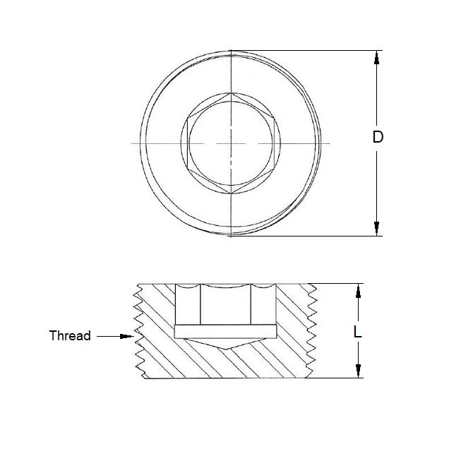 1035849 | PPL-18 (2 Pcs) --- Pressure Plugs - 1/8BSP 9.53 mm - 220 lbf.in - Steel Alloy