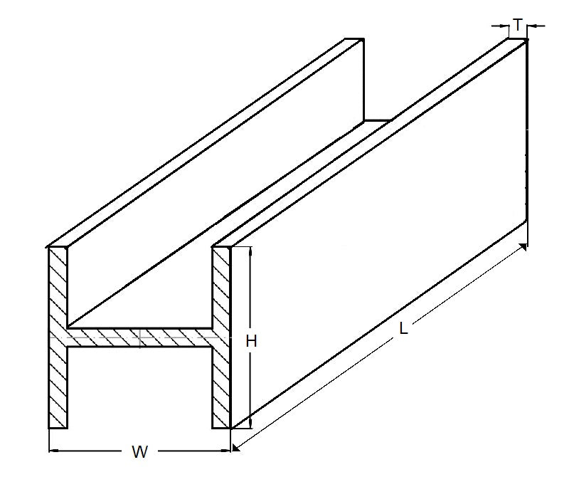 1037938 | 2RH-016-032-0300-BR385 --- H Section Bar Rod - 1.59x3.18x0.508 mm