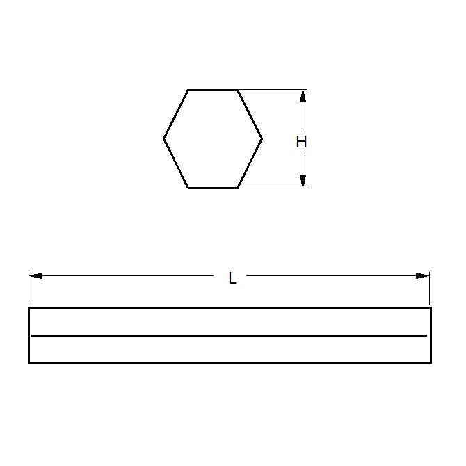 1063800 | 6R-0050-0500-BR360 (Length) --- Hexagonal Bar Rod - 5x500 mm - C360 - Brass CA360