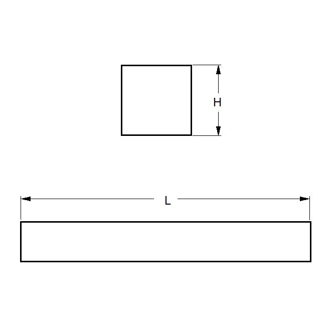 1103495 | 4R-0127-0914-BR360 (4 Pcs) --- Square Bar Rod - 12.7x914 mm - C360