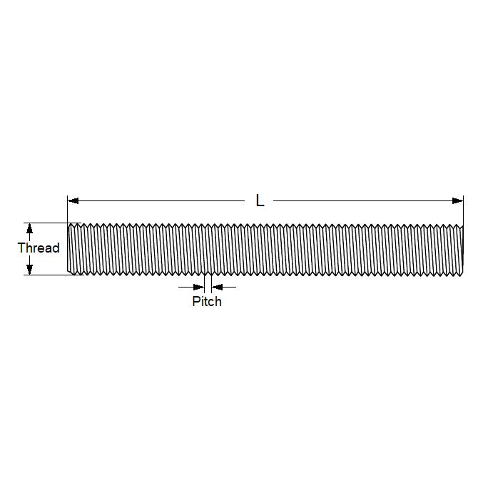 1057443 | AT048C-0019-S4 (5 Pcs) --- Threaded Studs Threaded Rod - 10-24 UNC -4.76mm- 19.05 mm - 18-8 Stainless Steel