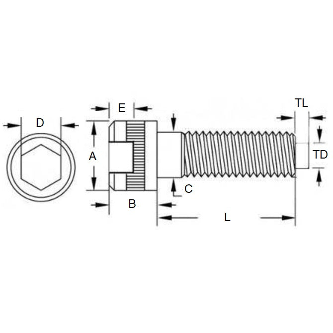 1072905 | SC064C-038-C-SK-C-BT --- Cap Tipped Screws - 1/4-20 UNC -6.35mm- 38.1x3.2 mm - Steel Alloy