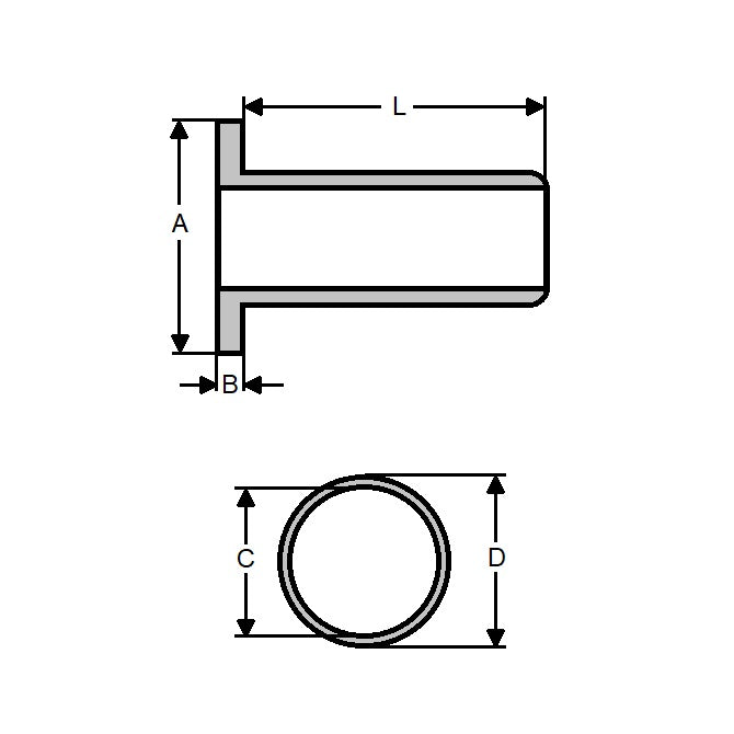 1043268 | SI-028-048 (10 Pcs) --- Screw Insulators - 4 UNC/UNF -2.85mm- 4.775x2.921 mm - Nylon Zytel 101