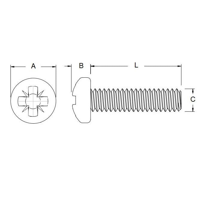 1037665 | SC010M-012-P-PZ-S4 (10 Pcs) --- Pan Head Screws - M1 -1x0.25mm- 12 mm - 304 Stainless