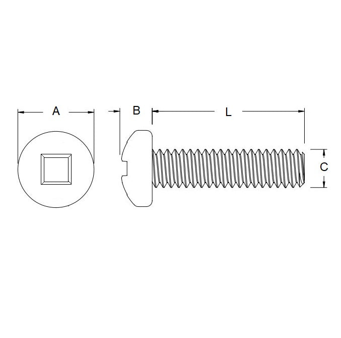 1066933 | SCS0600-016-P-PCS-CZ (100 Pcs) --- Security Screws - M6 -6x1mm- 16 mm - Steel Case Hardened Zinc Alloy