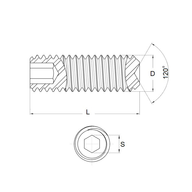 1037714 | SS015F-0024-S4 (50 Pcs) --- Standard Cup Point Socket Set Screws - 0-80 UNF -1.52mm- 2.4 mm - Standard Cup Point - Stainless Steel 304 (Similar to A2, 18-8) HRB80