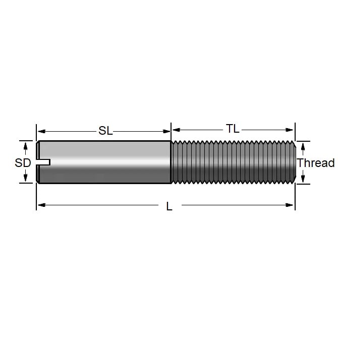1061086 | SS050M-0100-ASP (5 Pcs) --- Partial Thread Slotted Set Screws - M5 -5x0.8mm- 10 mm - Steel Alloy, Rockwell B75