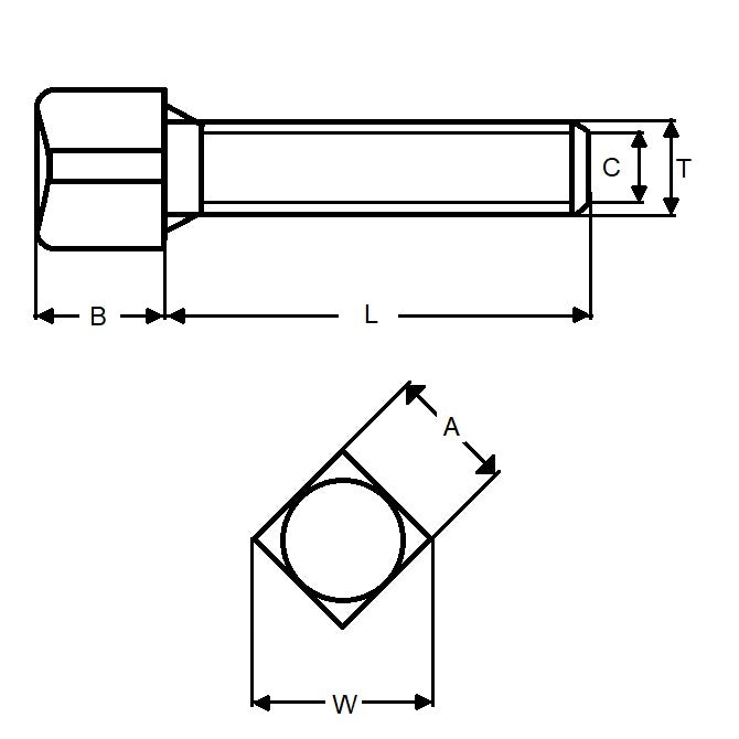 1087061 | SC095C-064-SQ-C-CP --- Set Screws - 3/8-16 UNC -9.53mm- 63.5x7.92 mm