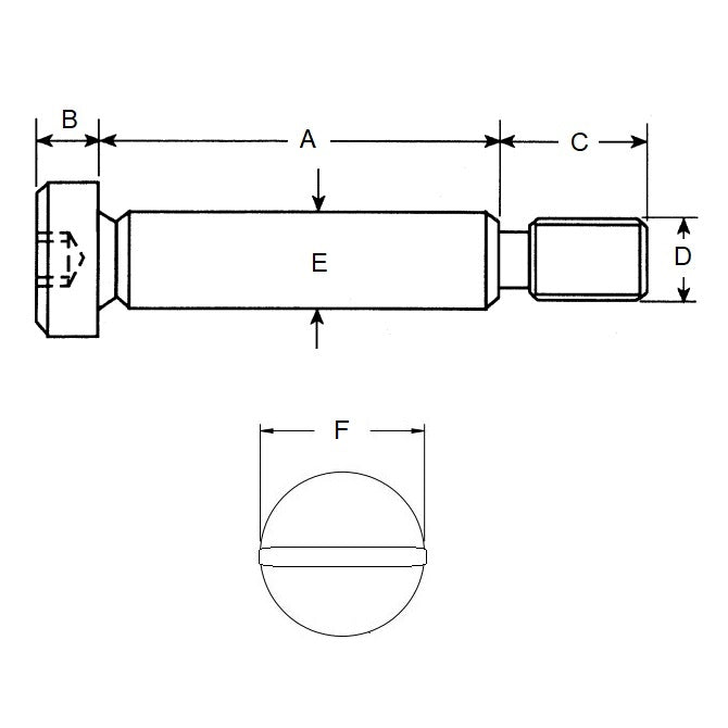 1047508 | SHLD032-005-SL-P-S3 (50 Pcs) --- Shoulder Screws - 3.175x4.8 mm - 4-40 UNC - Stainless Steel 303/304 Similar to A2, 18-8 HRB80