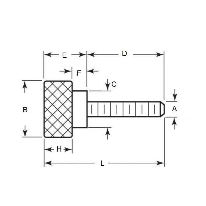 1045606 | THS030M-016-K-3-SHL --- Thumb Screws - M3 -3x0.5mm- 16x23.5 mm - Stainless Steel 303/304 (Similar to A2, 18-8) HRB80