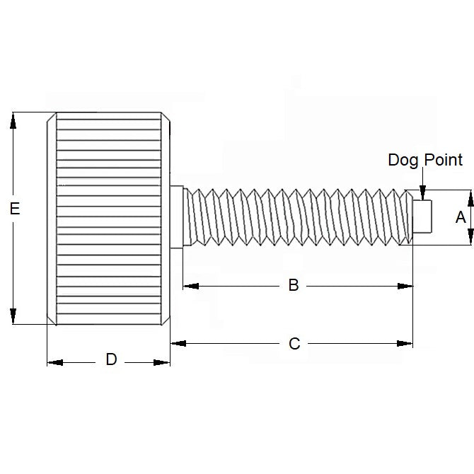 1079014 | THS079C-032-K-CS-DP --- Thumb Screws - 5/16-18 UNC -7.94mm- 31.75 - Steel