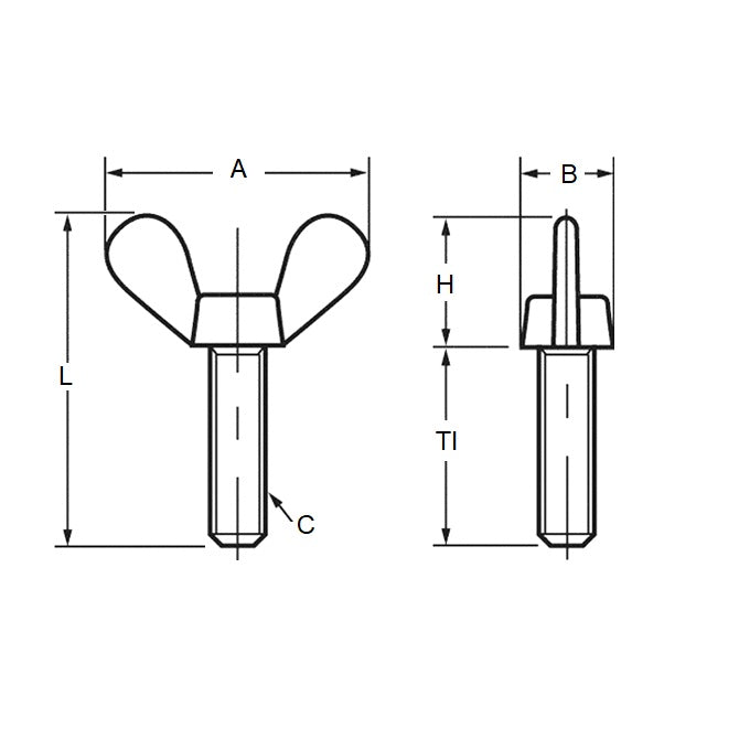 1077350 | THS079C-038-W-CS --- Thumb Screws - 5/16-18 UNC -7.94mm- 38.1x57.15 mm - Steel