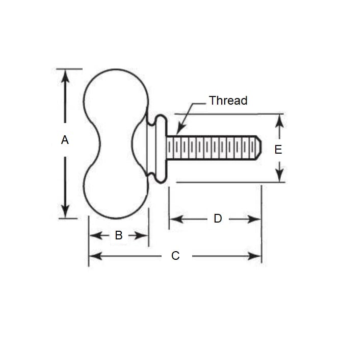 1073245 | THS064C-051-W-CS-WF --- Thumb Screws - 1/4-20 UNC -6.35mm- 50.8x71.44 mm - Malleable Iron