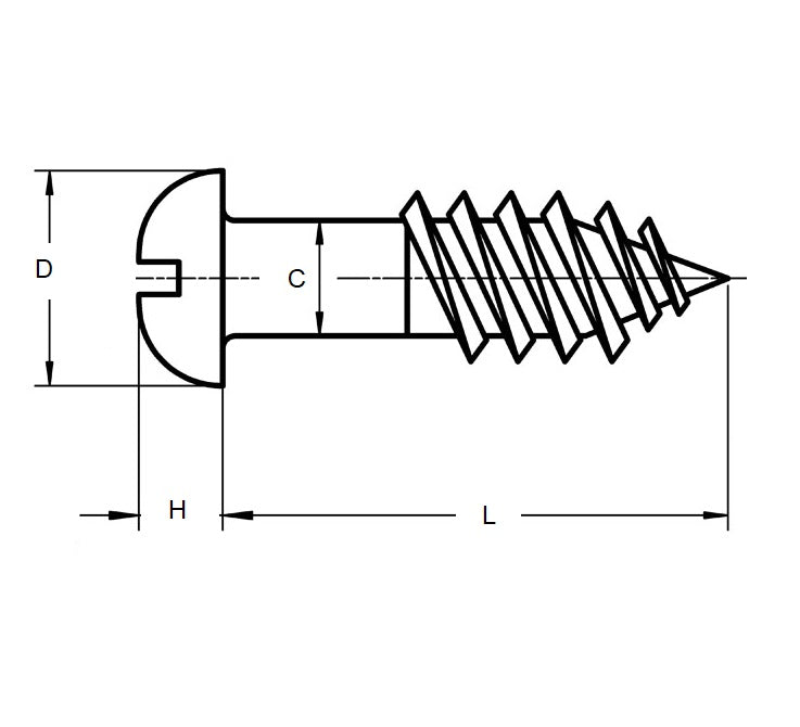 1040566 | SCW0218-0095-RH-SL-BR (10 Pcs) --- Wood Screws - 2.18mm -2 Gauge- 9.53 mm - Brass