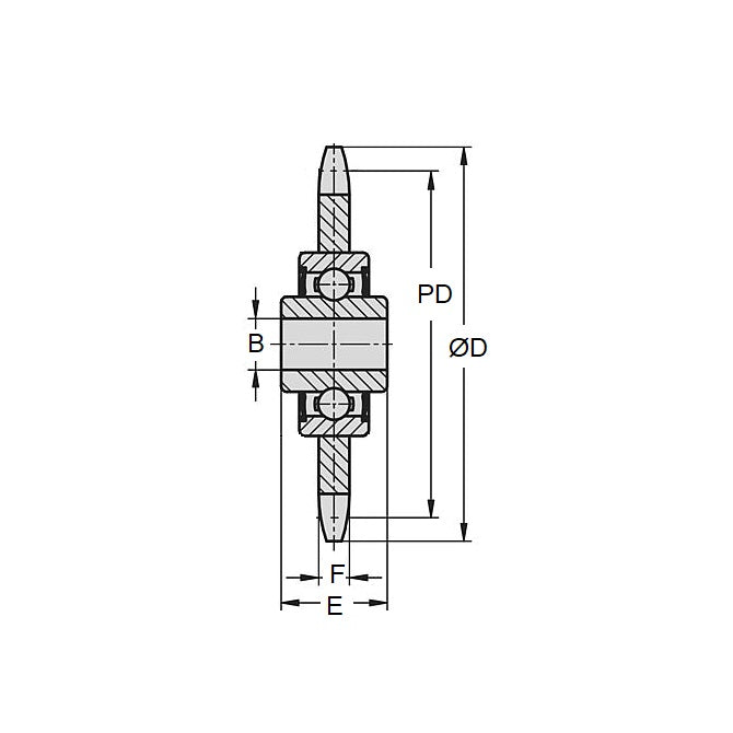 1102786 | IDC-5RS --- Roller Chain Idler Sprockets - Suits Chain Type 12.70mm - 12700785 - 40-1 ASA 68.7x12.7 mm - Steel