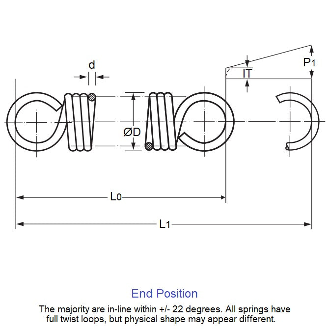 1045068 | ES-0300-0100-025-S4 (5 Pcs) --- Extension Springs - 3x10x0.25 mm - Stainless Steel 304 Similar to A2, 18-8 HRB80
