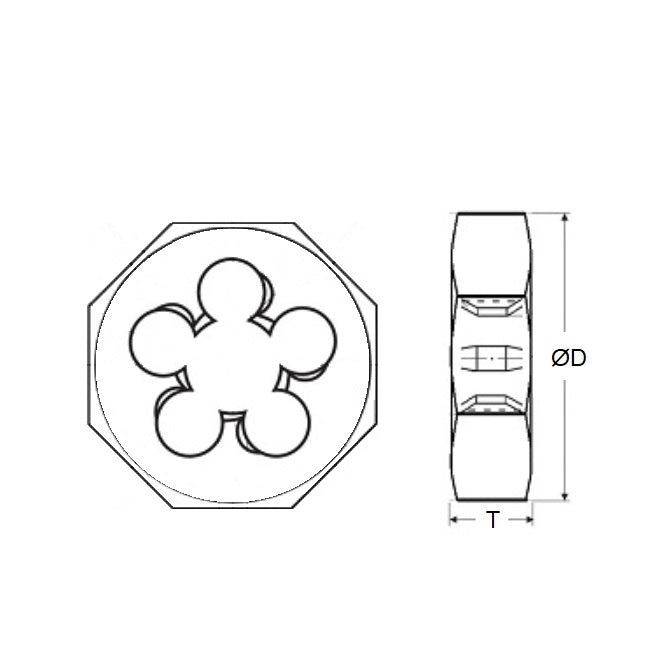 1049054 | DNT-032C-16 (2 Pcs) --- Threading Tools - 5-40 UNC -3.18mm- 0.635 mm / 40 TPI - Nut - Carbon Steel