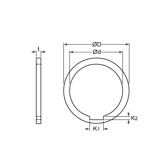 1161839 | W0508-F-070-0038-K-C (10 Pcs) --- Arbor Spacers - 50.8x69.85x0.381 mm