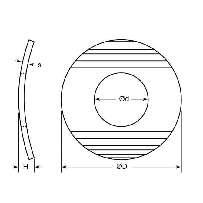 1056253 | W0048-T-010-018-WC-S2 (10 Pcs) --- Spring Washers - 4.76x9.4x1.75 mm - Stainless Steel 301 (Similar to A2, 302, 304, 18-8)