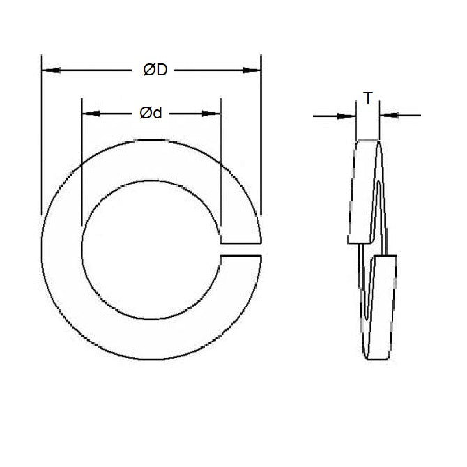 1041788 | W0025-T-005-006-L-S6 (100 Pcs) --- Lock Washers - 2.5x5.1x0.6 mm - Stainless Steel 316 Similar to A4, 18-10