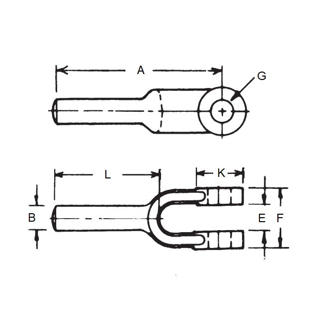 1199603 | YE-20RS --- Blank Yoke Ends - 152.4x25.4x26.99 mm