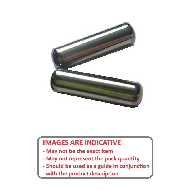 1039177 | DP015-012-316-3 (50 Pcs) --- Dowel Pins - 1.5x12x12.46 mm - Stainless Steel 316 (Similar to A4, 18-10)