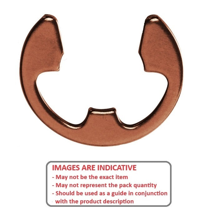 1037926 | ECL-0013-0016A-B (5 Pcs) --- E-Clips Retaining Rings - 1.59x1.32x0.25 mm - Beryllium Copper