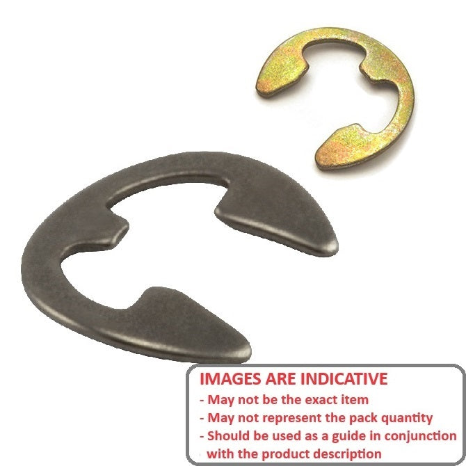 1048706 | ECB-0024-0032-S15 (100 Pcs) --- E-Clips Retaining Rings - 3.18x2.41x0.25 mm - Carbon Steel