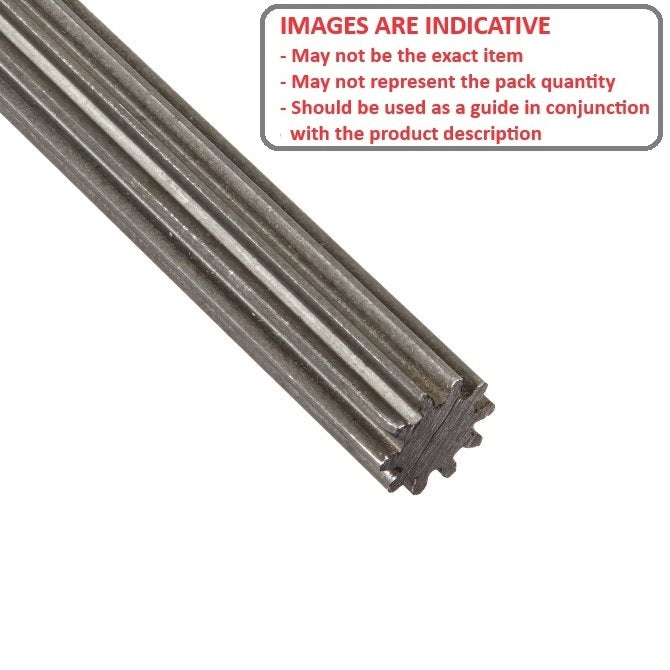 1083638 | G007L-09-D32-0300-C (Length) --- Pinion Wire 32DP Gears - 9 tooth - 8.738x300 mm - Carbon steel