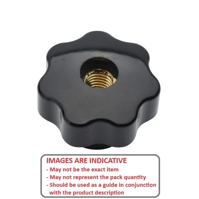 1226698 | KF100M-040-7L-P --- Lobe Knobs - M10 -10x1.5mm- 40x25 mm - Brass