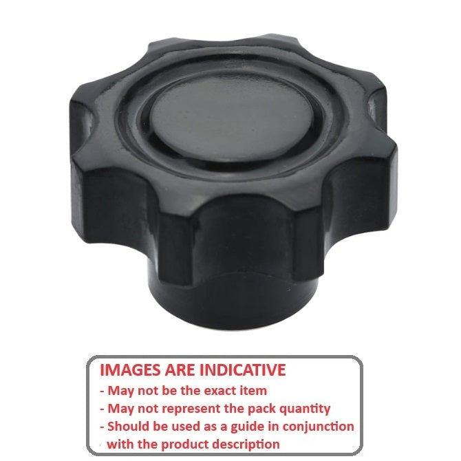 1092224 | KF100M-040-8L --- Lobe Knobs - M10 -10x1.5mm- 40x17 mm - Phenolic and Brass
