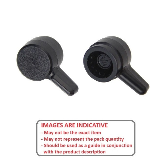 1072084 | KM064-017-L-B (10 Pcs) --- Thumb Knobs - 1/4 -6.35mm- - Use Own Screw 17.46x11.1 mm - Plastic