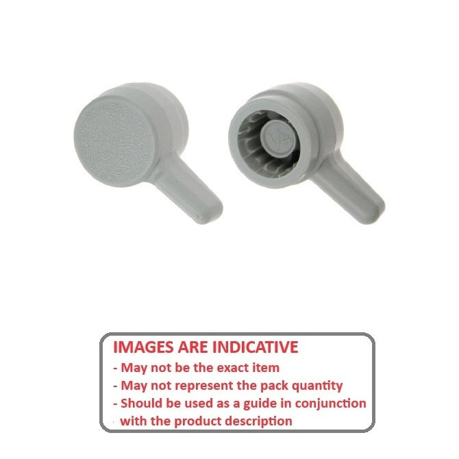 1078086 | KM079-021-L-G (10 Pcs) --- Thumb Knobs - 5/16 -7.94mm- - Use Own Screw 21.43x13.5 mm - Plastic