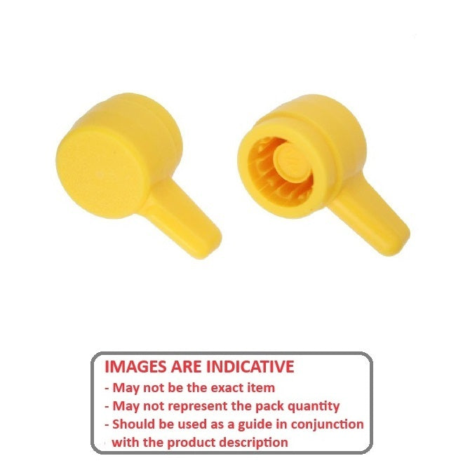 1078088 | KM079-021-L-Y (10 Pcs) --- Thumb Knobs - 5/16 -7.94mm- - Use Own Screw 21.43x13.5 mm - Plastic