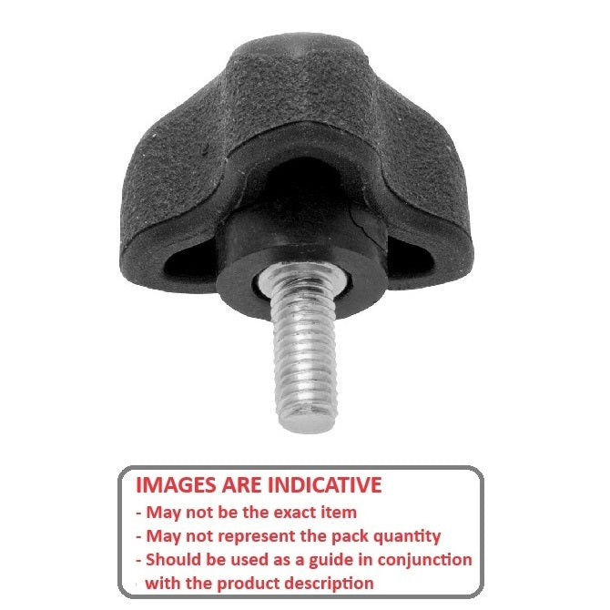 1059420 | KM048F-030-3LL-SFT --- Lobe Knobs - 10-32 UNF -4.76mm- 29.97x25.4 mm - Zinc Plated Steel