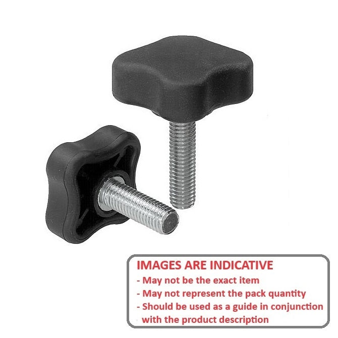 1057478 | KM048C-020-4L19 --- Lobe Knobs - 10-24 UNC -4.76mm- 20.07x19.1 mm - Plated Steel
