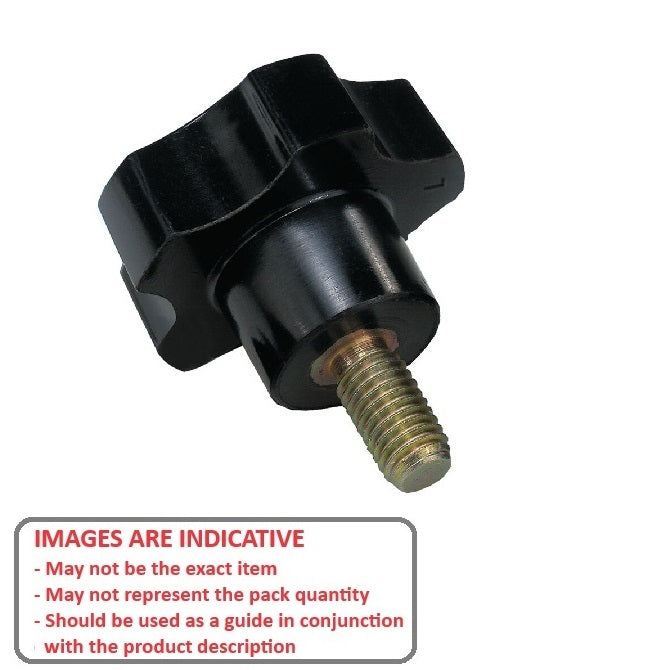1068159 | KM060M-040-5L18 (10 Pcs) --- Lobe Knobs - M6 -6x1mm- 40x18 mm - Steel