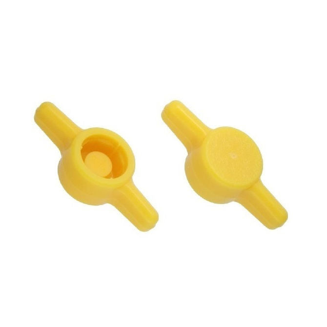 1072709 | KM064-032-TEE-Y (10 Pcs) --- Thumb Knobs - 1/4 -6.35mm- - Use Own Screw 31.75x7.9 mm - Plastic