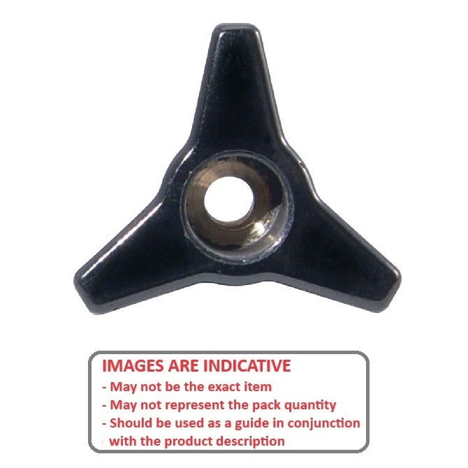 1073147 | KF064C-045-TRI-PF --- Tri Knobs - 1/4-20 UNC -6.35mm- 44.96 - Brass