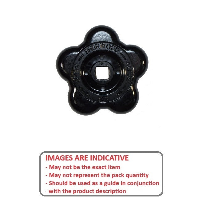 1074515 | KF065-050-HW --- Valve and Hand Wheels Knobs - 6.5 Square Hole 50x18 mm - Plastic