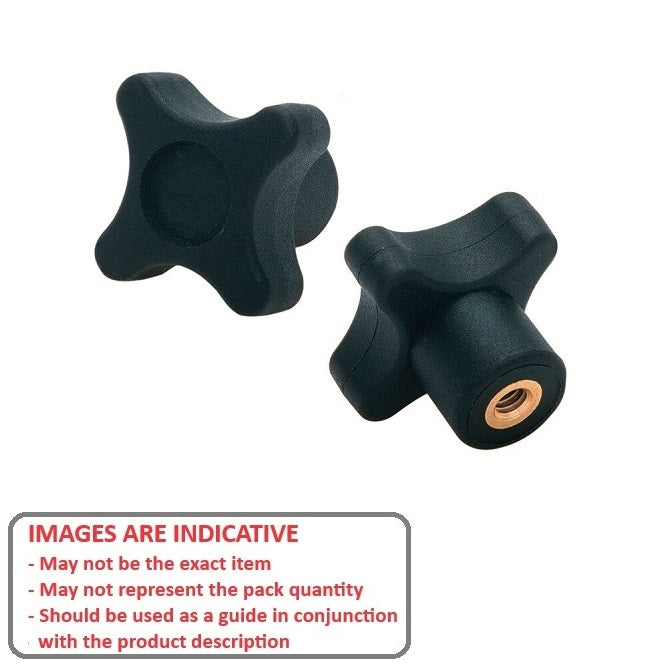 1072808 | KF064C-032-CSL --- Cross Knobs - 1/4-20 UNC -6.35mm- 32x9.5 mm - Brass