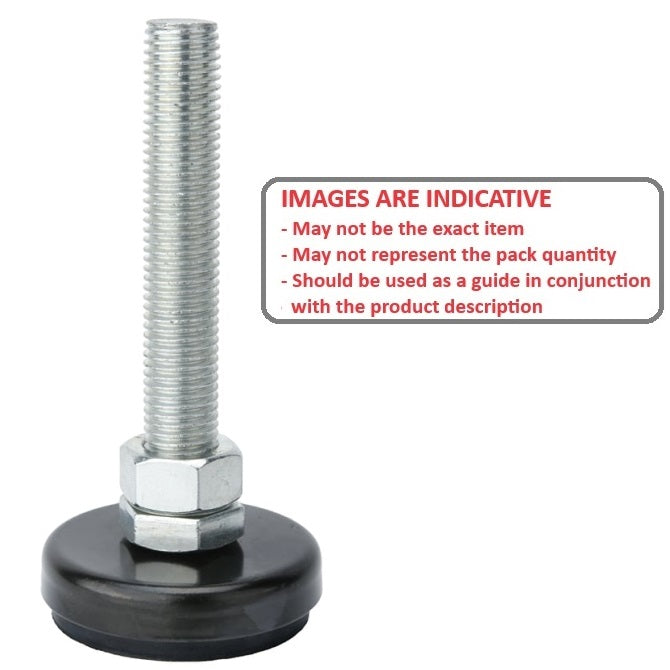 1092232 | MLM-100M-080-S4RP (4 Pcs) --- Levelling Studded Mounts - M10 -10x1.5mm- 40x24 mm - Steel